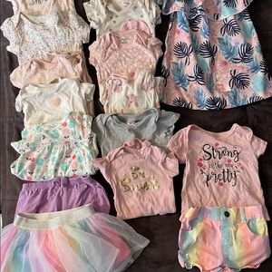 Baby girl 6-9 months summer lot tutus Gerber Carters etc bundle lot